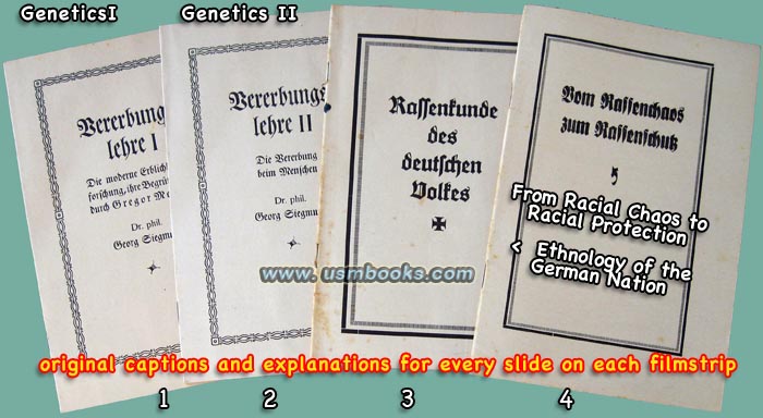 Nazi racial filmstrips with explanatory booklets