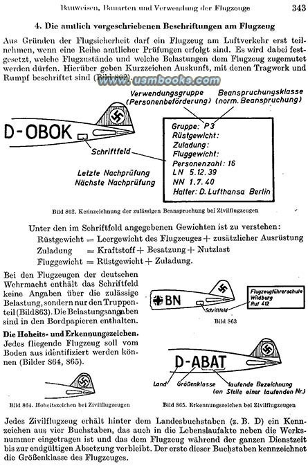 official Nazi swastika airplane markings