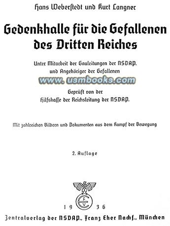 Gedenkhalle fr die Gefallenen des Dritten Reiches, 1936 2. Auflage