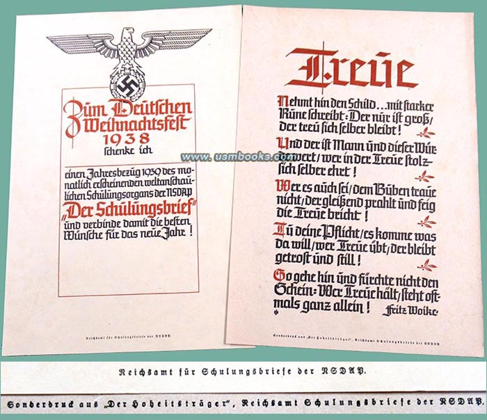 Reichsamt Schulungsbriefe der NSDAP, NS eagle and swastika