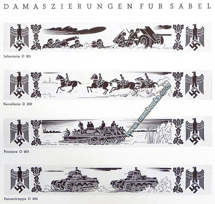 nazi sword etching motifs, Damaszierungen