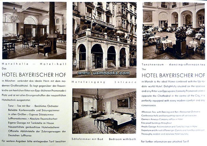 3. Reich Reiseprospekt Hotel Bayerischer Hof