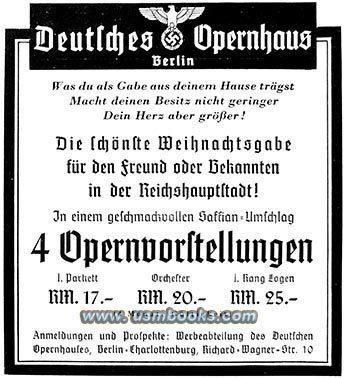 1939 Christmas performances Deutsches Opernhaus Berlin