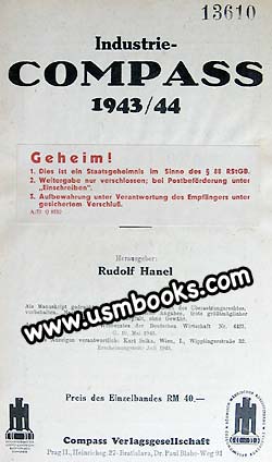 Secret Nazi Industrial Directories 1943/44