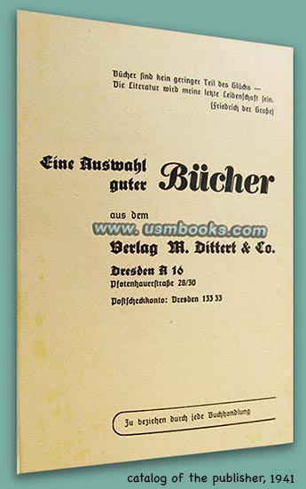 1941 Verlag Dittert Nazi book catalog