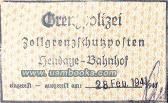 Grenzpolizei Hendaye-Bahnhof 28 Feb. 1941