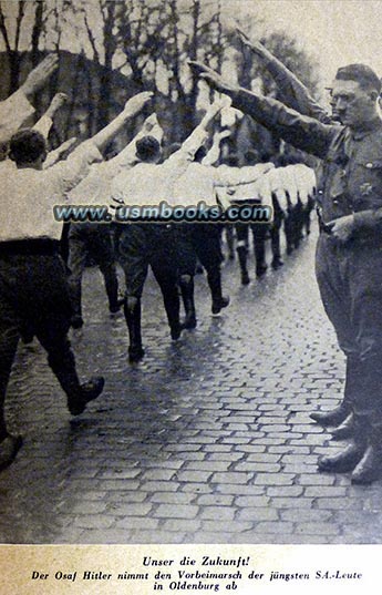 OSAF Hitler, saluting SA troops