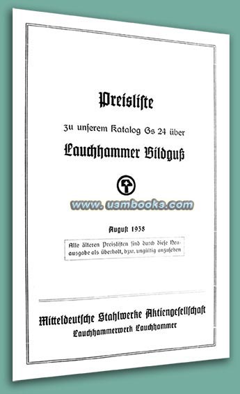 Lauchhammer Bildgu Preisliste 1938