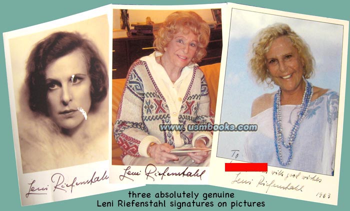 Leni Riefenstahl autographs