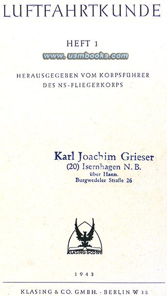 NSFK Luftfahrtkunde Heft 1, 1943