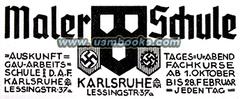 Nazi Painter school advertising with swastika emblems