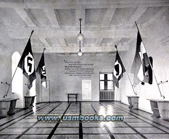 Hitler Youth Home interior design with swastika flags