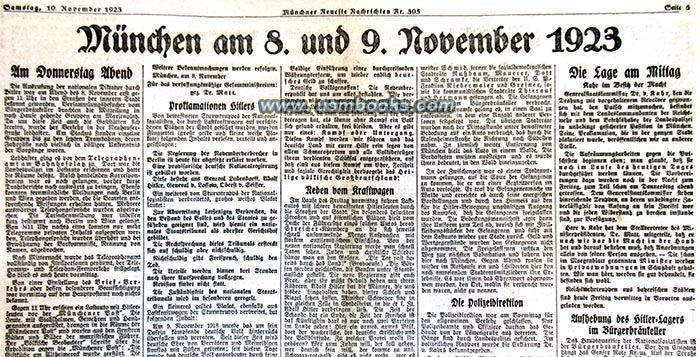 Nazi Putsch Munich 9 November 1923