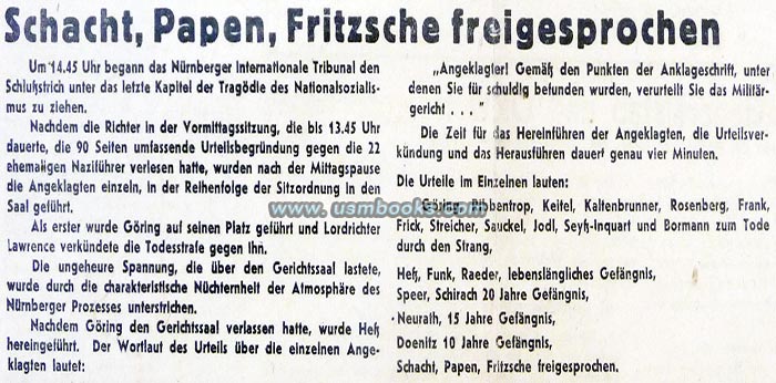 Nazi Hauptkriegsverbrecher, Hauptkriegsverbrecherprozess Nuernberg