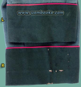 carmine piping on cuffs