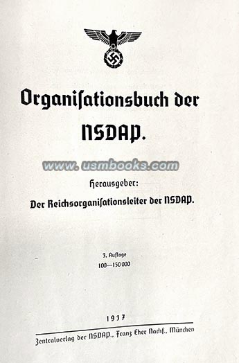 1937 Nazi Party Organization Book