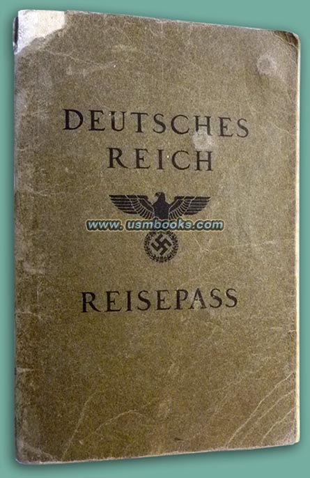 Nazi J marked passport, 1938 Reisepass