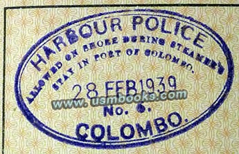 Colombo Harbour Police stamp 28 February 1939