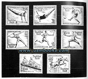 1936 Olympic postage stamps