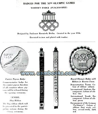 1936 Olympic Games badges