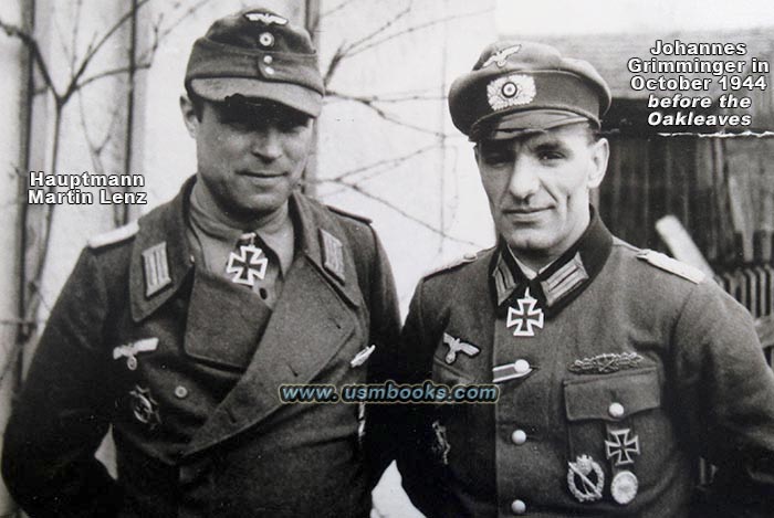Nazi Knight’s Cross of the Iron Cross recipients Johannes Grimminger, Hauptmann Martin Lenz, March 1945