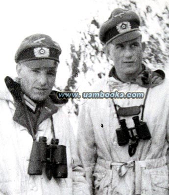 Johannes Grimminger with nazi binoculars, winter cammo