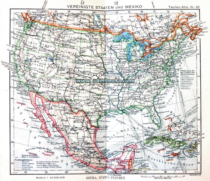 1943 Nazi Pocket Atlas Justus Perthes Gotha