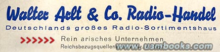 Rein arisches Unternehmen, 100% Aryan business, deutschbluetig