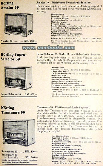 1938-1939 Nazi radio and electronics catalog