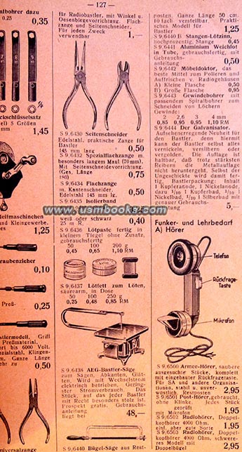 illustrated Nazi electronics catalog 1938-1939