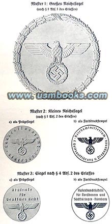 NS Reichssiegel, Nazi eagle and swastika symbol