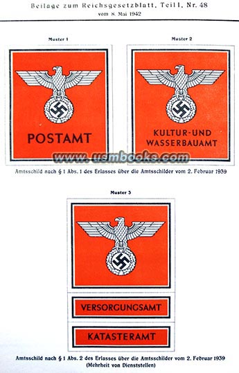 enamel Nazi signs with swastikas