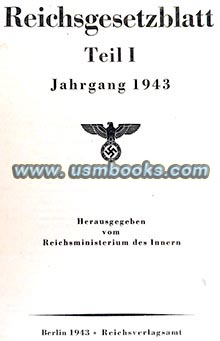 1943 Reichsgesetzblatt Teil 1