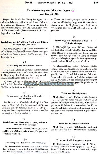 Nazi Police Ordinance Protection of German Youth, June 1943