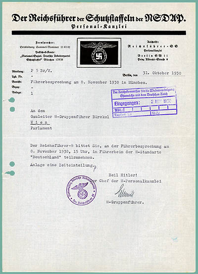 Reichsführer SS letter