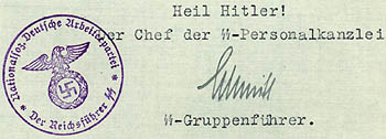 Reichsführer SS signature