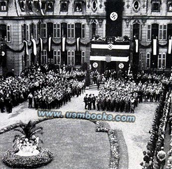 Nazi swastika banners