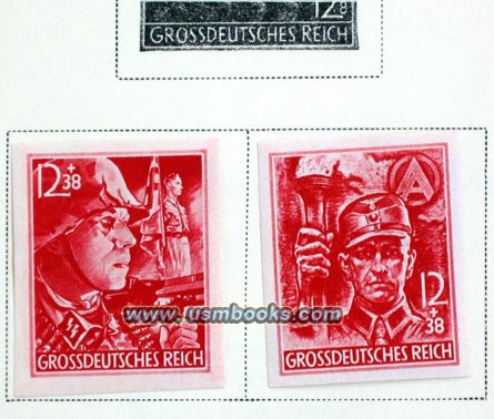 1945 Nazi Grossdeutsches Reich 12+38 SS and SA Semi-Postal Stamps