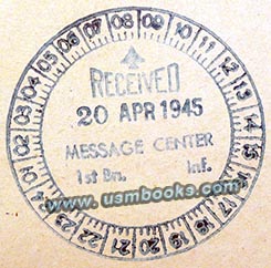 20 April 1945 Army receiving stamp