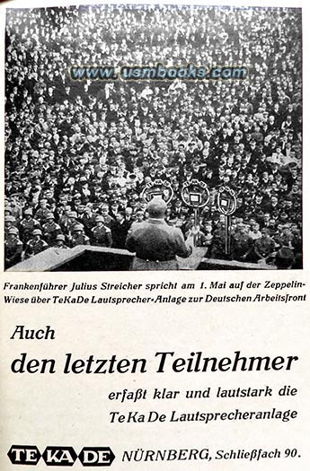Frankenführer Julius Streicher using a TeKaDe microphone