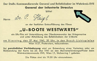 Nazi Submarine Movie Invitation