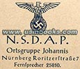 NSDAP Ortsgruppe St. Johannis Nurnberg