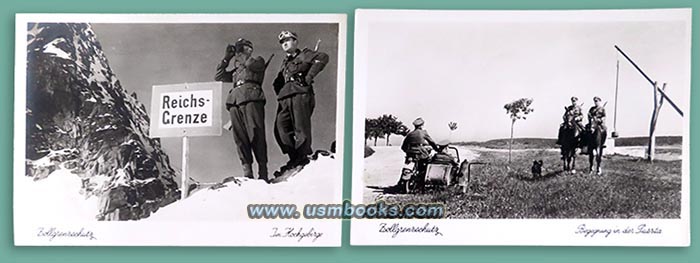 Third Reich Zollgrenzschutz postcards, set of 12